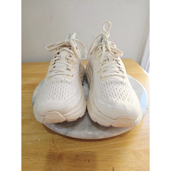 Hoka One One Clifton 8 Womens Size 8.5 Cream Athletic Running Shoes Sneakers - Picture 3 of 9